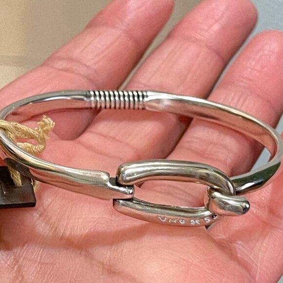 NWT Uno de 50 Statement Bracelet Silver Plated Hook closure Tied Cuff Bangle S - Picture 4 of 9